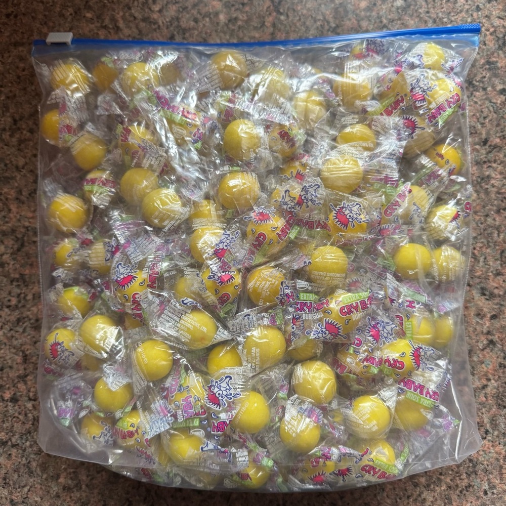 Cry Baby Extra Sour Bubble Gum - Yellow Flavor ONLY